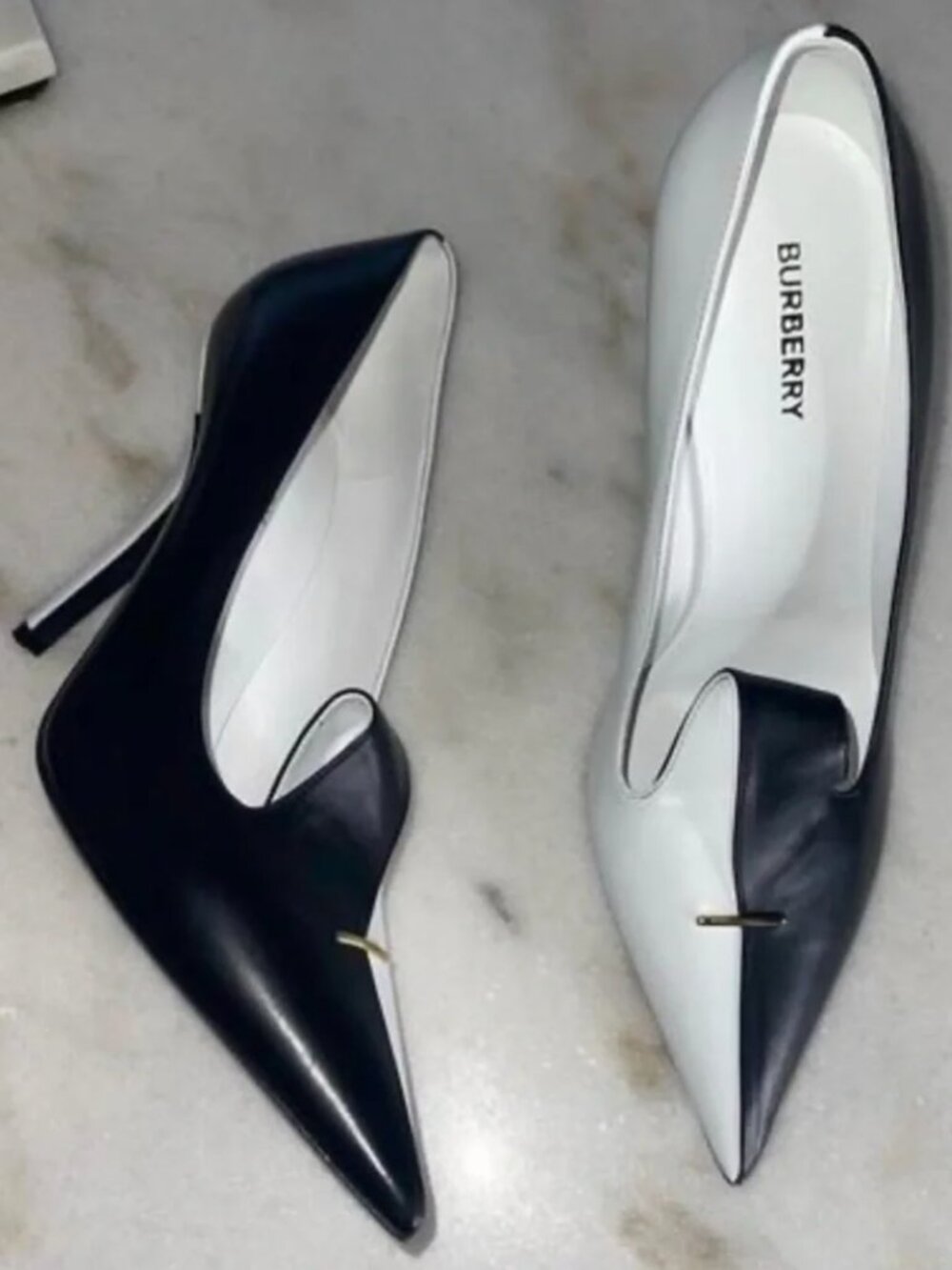 Burberry Black and White Heels